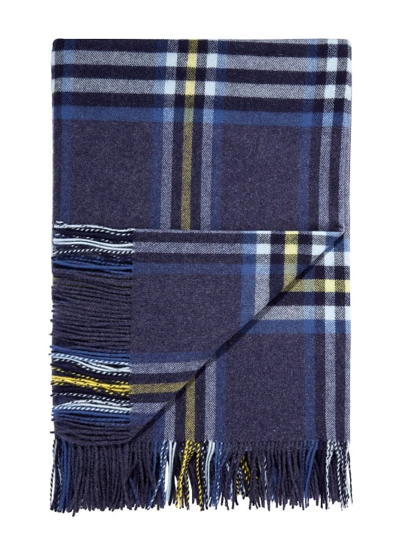 Brora Scottish Lambswool Checked Blanket