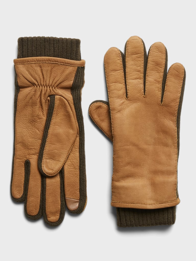 Banana Republic Nubuck Leather and Merino-Blend Gloves