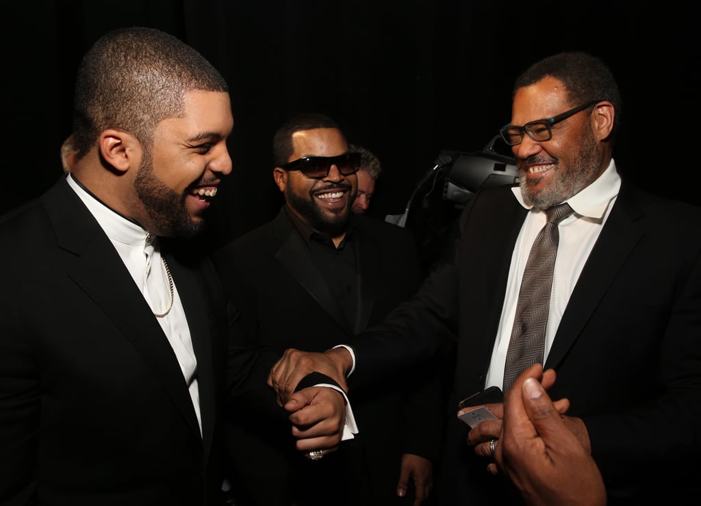 Pictured: Laurence Fishburne, Ice Cube, and O'Shea Jackson Jr.