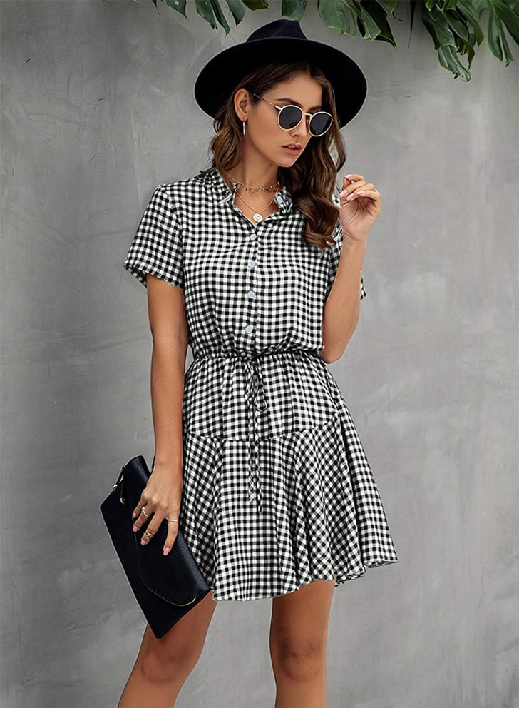 KIRUNDO Plaid Print Mini Dress Best Cheap Amazon Clothes For Women