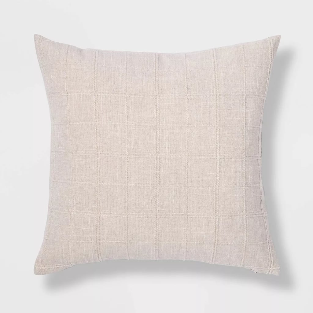 Woven Washed Windowpane Throw Pillow
