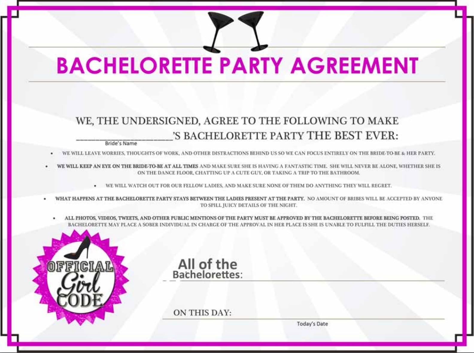 Free Bachelorette Party Printables | PS Smart Living