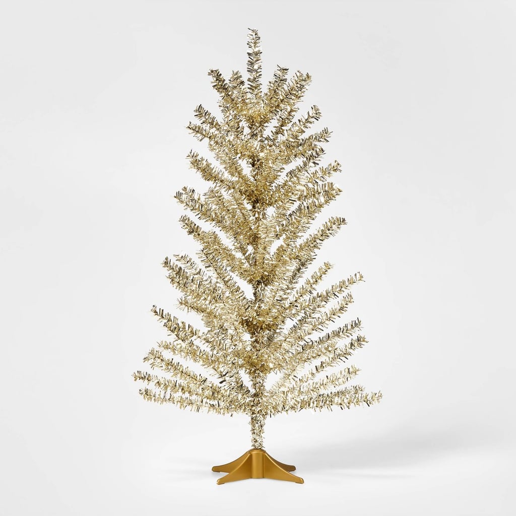 Wondershop 2ft Mini Unlit Tinsel Christmas Tree Champagne Gold