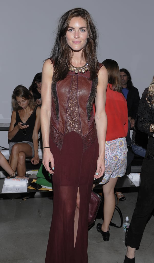 Hilary Rhoda vamped it up in an oxblood-red gown at the Helmut Lang show.
Hilary Rhoda vamped it up in an oxblood-red gown at the Helmut Lang show.