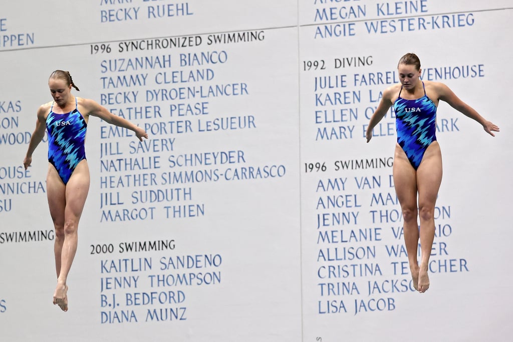 Krysta Palmer and Alison Gibson at the 2021 US Olympic Diving Trials