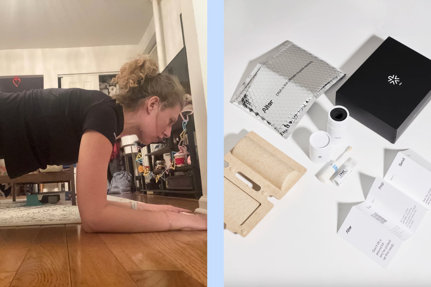 Courtney Campbell and Alter DNA kit side by side.