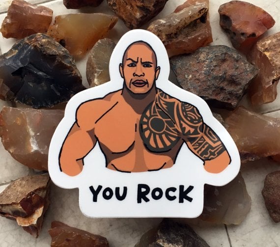 Rock Dwayne Sticker - Rock Dwayne Dwayne Johnson - Discover