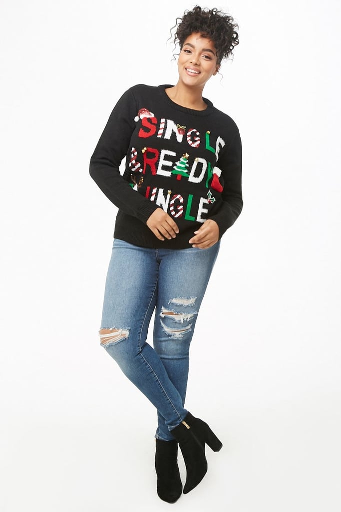 Single and Ready to Jingle Plus-Size Holiday Sweater