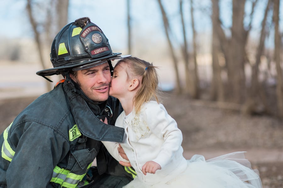 Father and Daughter Firefighter Photo Shoot