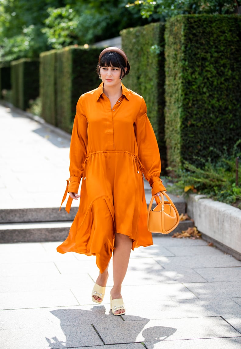 Wear Yellow Heels With an Orange Dress