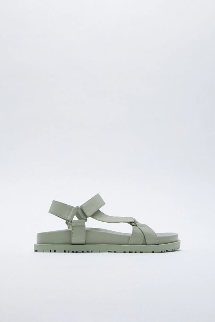 Zara Rubberized Low Heel Sandals The Best Shoes at Zara POPSUGAR