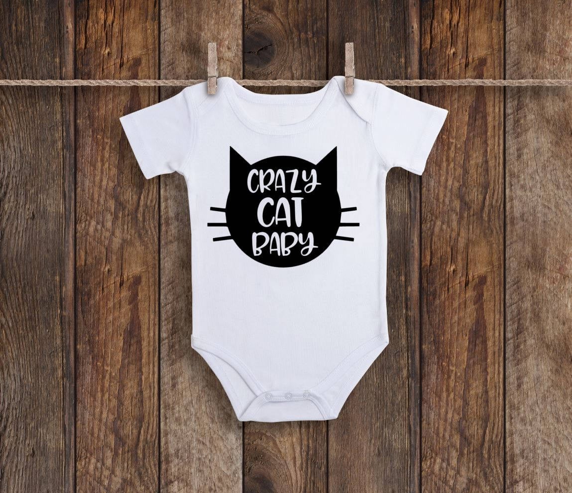 Crazy cat deals baby onesie