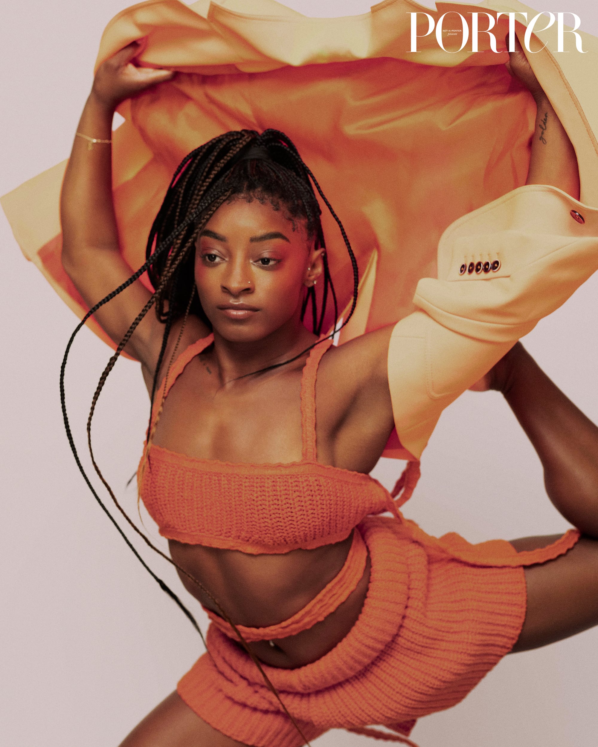 Simone Biles Stuns in Palazzo Pants and a Pink Bralette