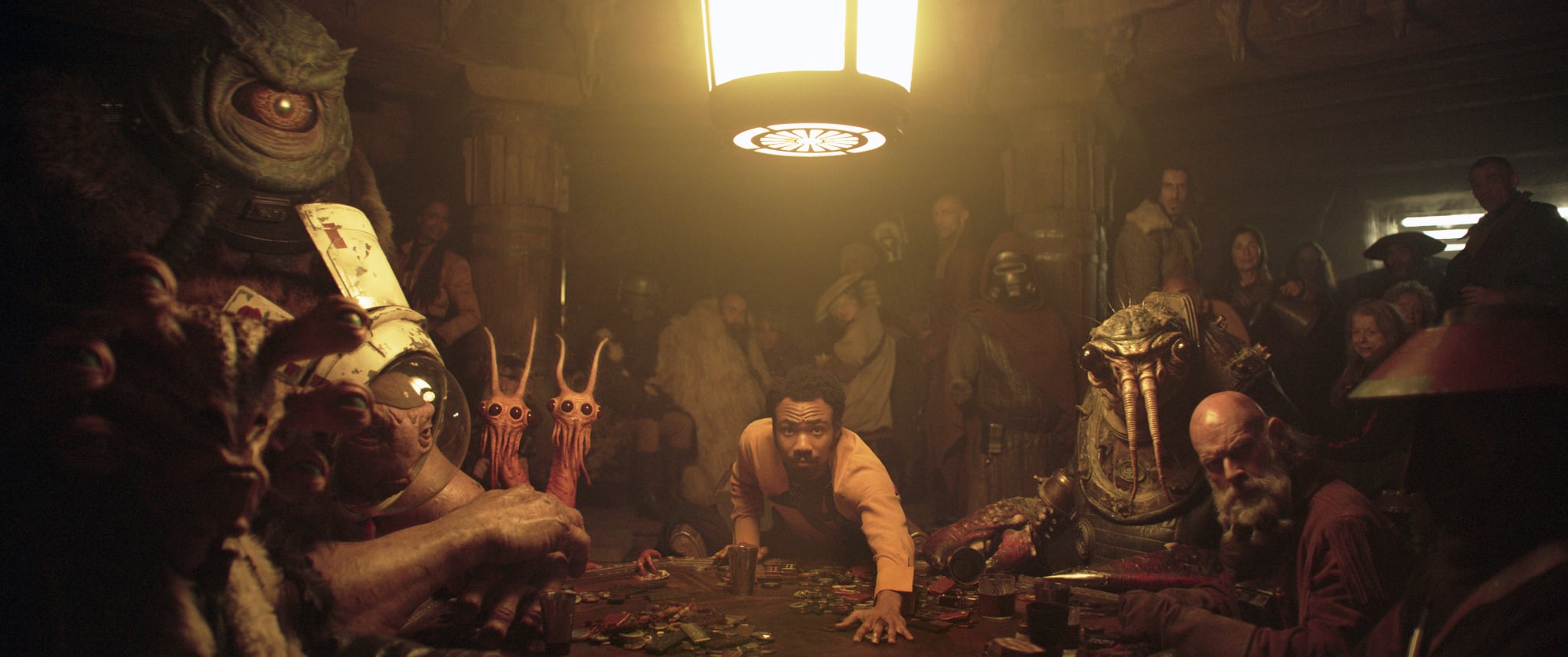 SOLO: A STAR WARS STORY,  Donald Glover as Lando Calrissian (centre), 2018.  Lucasfilm/  Walt Disney Studios Motion Pictures /Courtesy Everett Collection