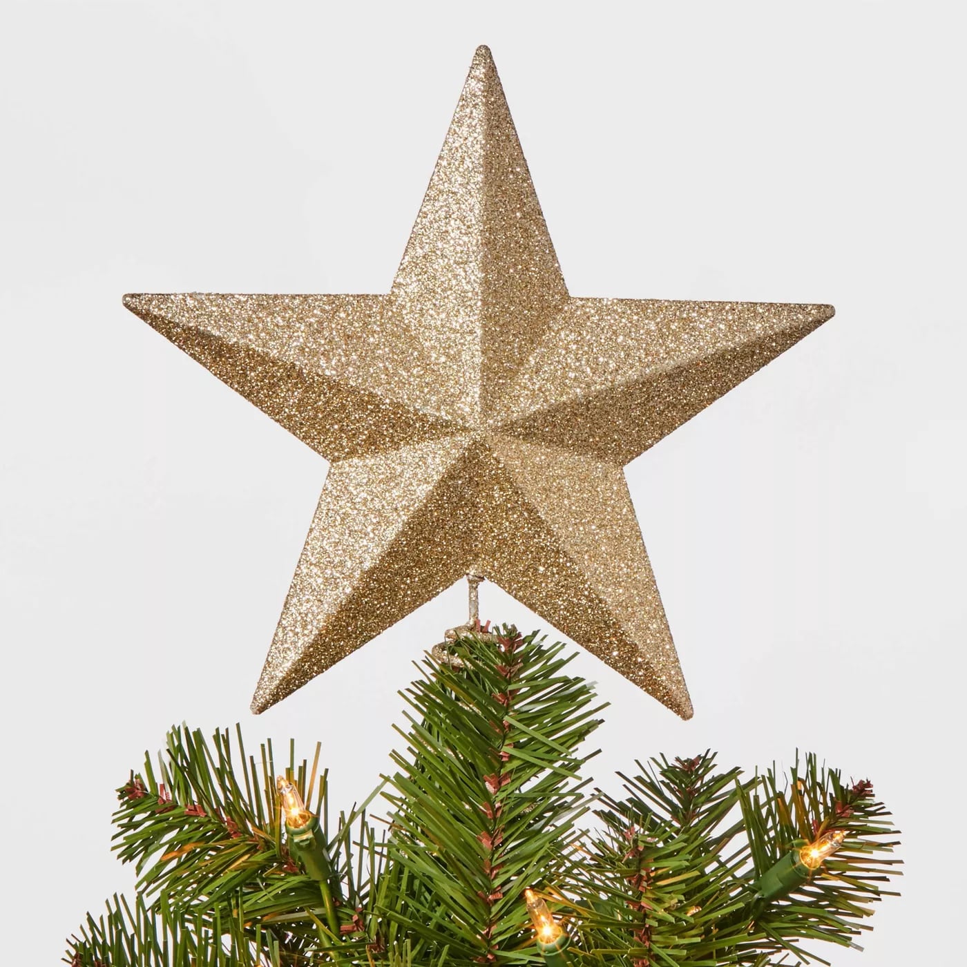 Christmas Tree Top Stars Glitter Finish Ornament Topper Tree Xmas HOT Decor T4S0 