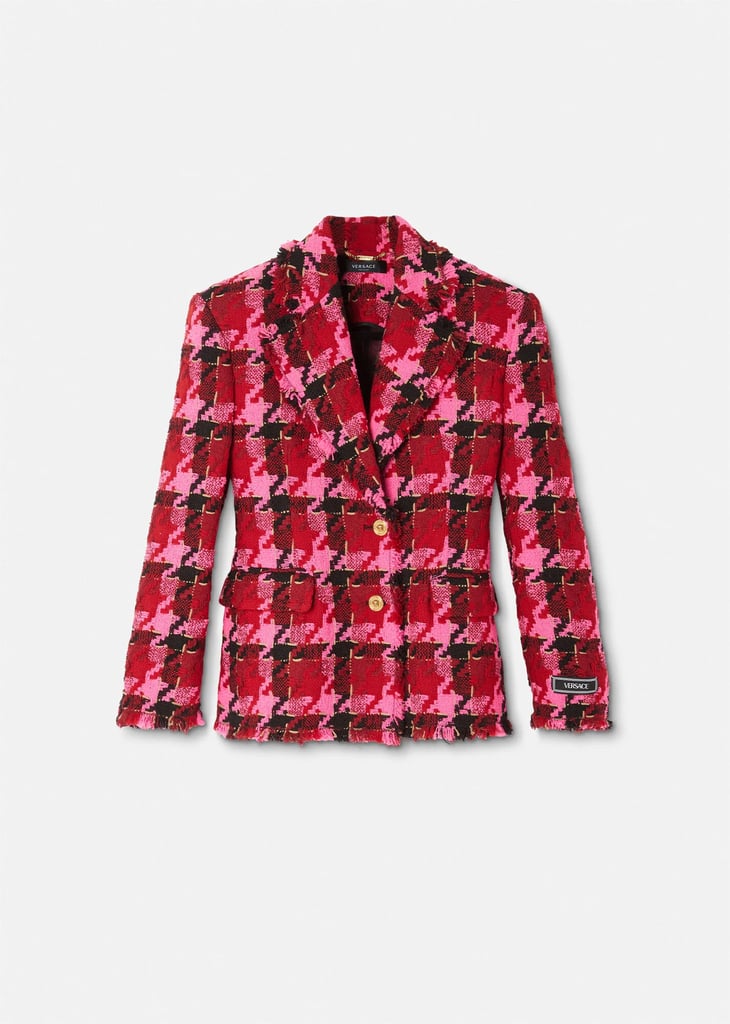 Versace Medusa Checked Tweed Blazer