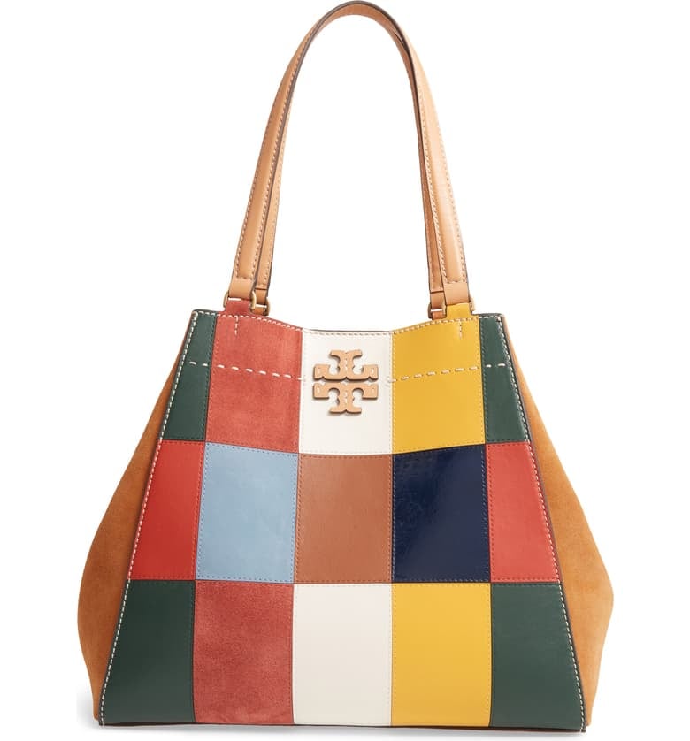 Tory Burch McGraw Patchwork Leather & Suede Tote