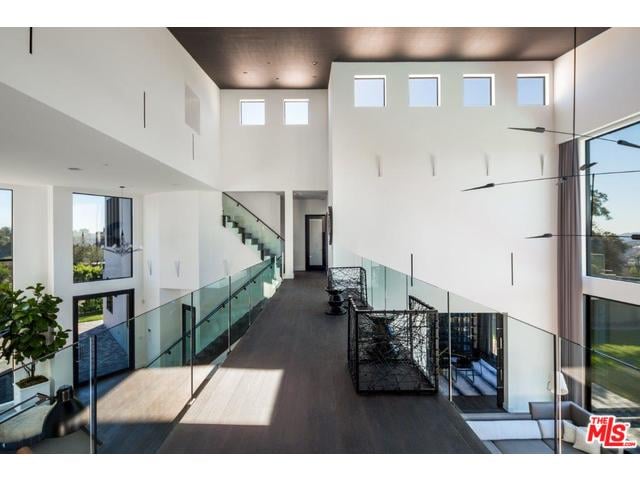 The lengthy hallway almost floats above the rest of the house.