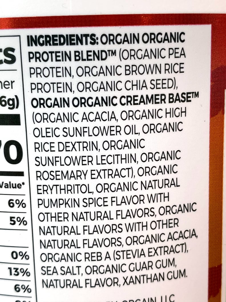 What Are the Ingredients in Orgain Pumpkin Spice Protein Powder?