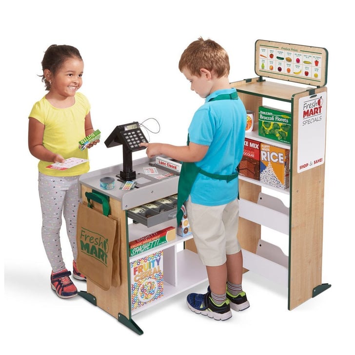 Melissa and doug freestanding market hot sale