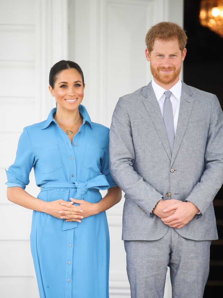 Meghan Markle Touching Baby Bump Pictures