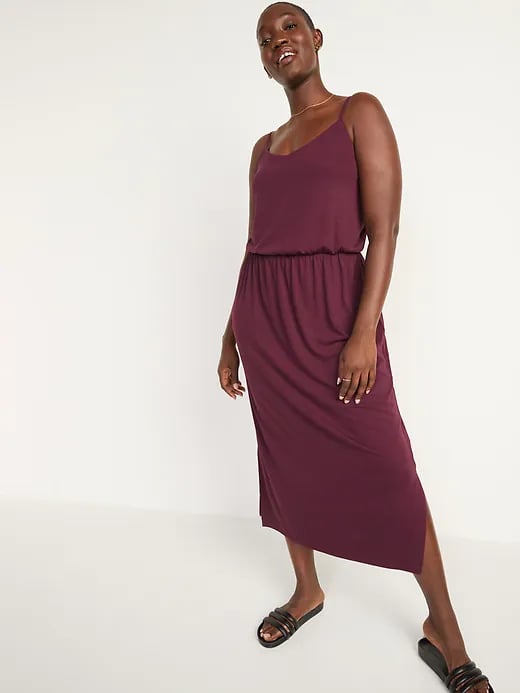 Old Navy Sleeveless Waist-Defined Slub-Knit Midi Dress