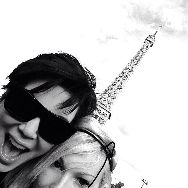 Kris and a pal got animated in front of the Eiffel Tour. 
Source: Instagram user krisjenner