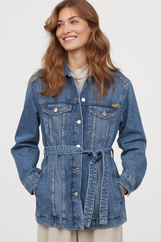 H&M Denim Jacket With Tie-Belt