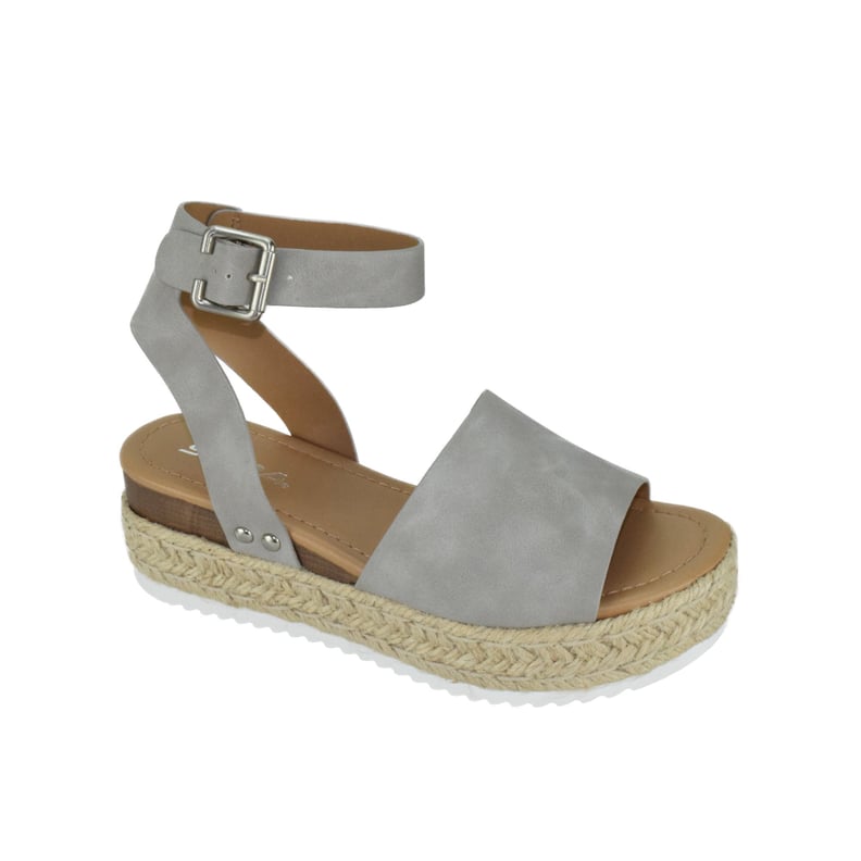 Open Toe Ankle Strap Flatform Espadrilles