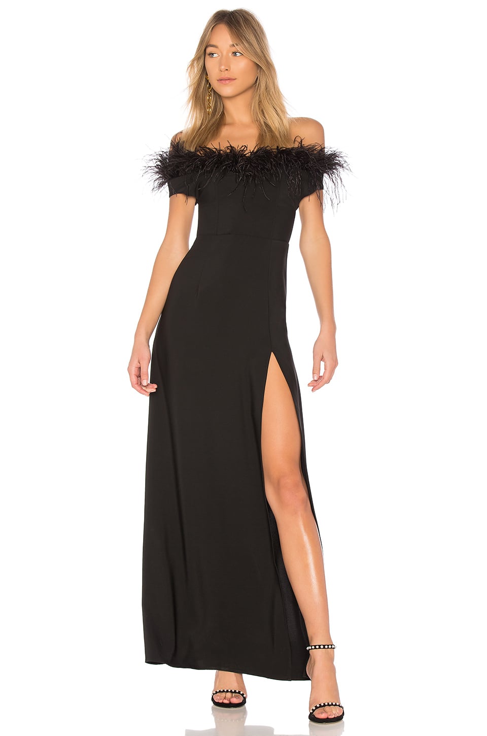 ariana grande black feather dress Ariana Grande Black Feather Dress at Oscars Afterparty 2018