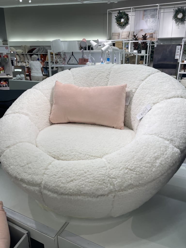 A Cozy and Comfy Accent Piece: Room Essentials Sherpa Swivel Tulip Chair