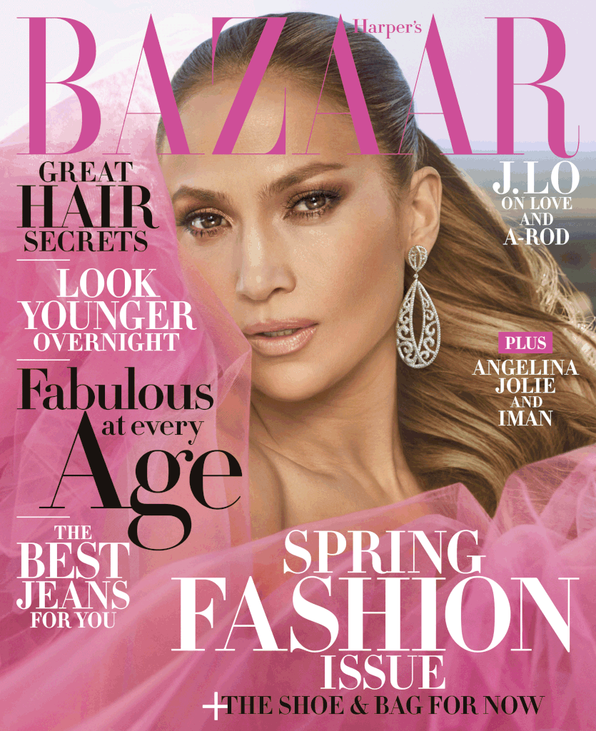 Jennifer wearing an Oscar de la Renta gown and Le Vian earrings.