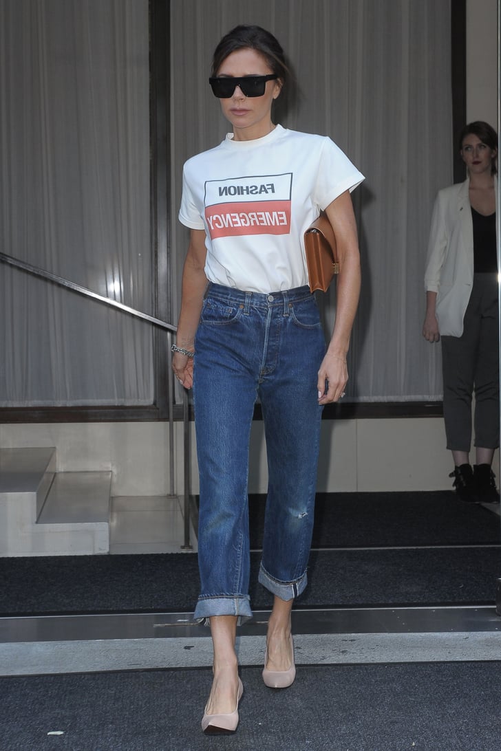 Victoria Beckham Wearing Fashion Emergency T-Shirt | POPSUGAR Fashion