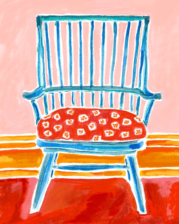 Artfully Walls Blue Chair Print by Kate Lewis