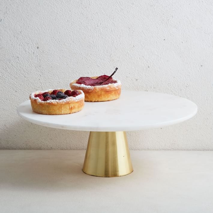 West Elm Marble & Brass Cake Stand