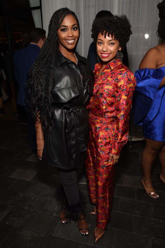 Nafessa Williams and Logan Browning at the 2020 MACRO Pre-Oscars Party