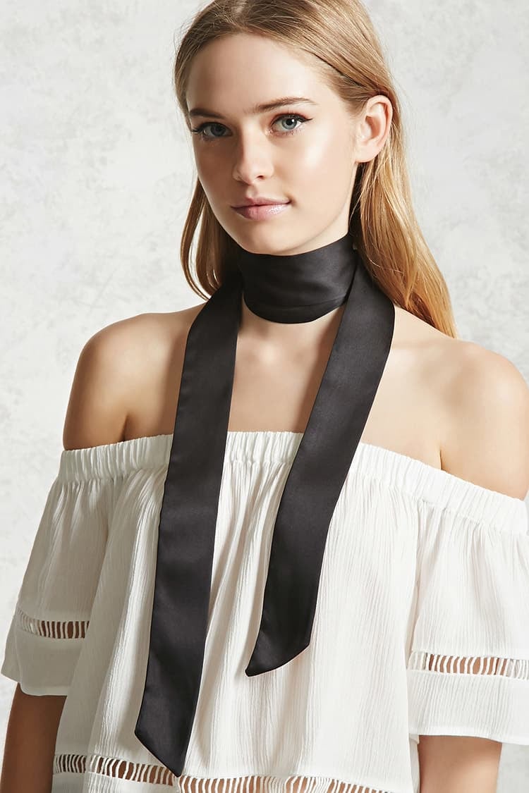 Forever 21 Satin Self-Tie Bow Scarf