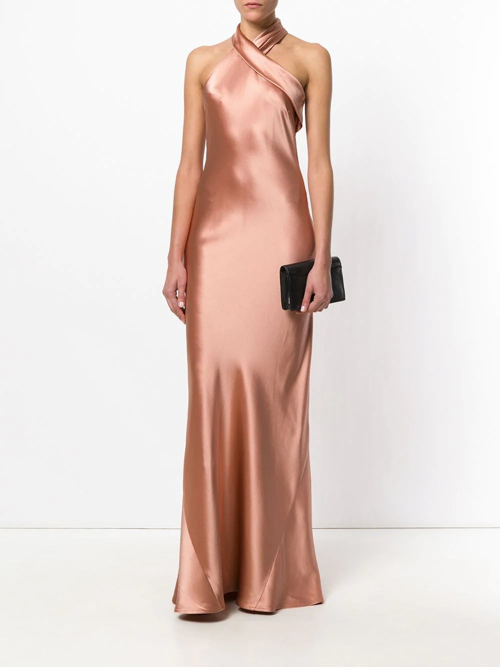 Galvan halter top neck gown