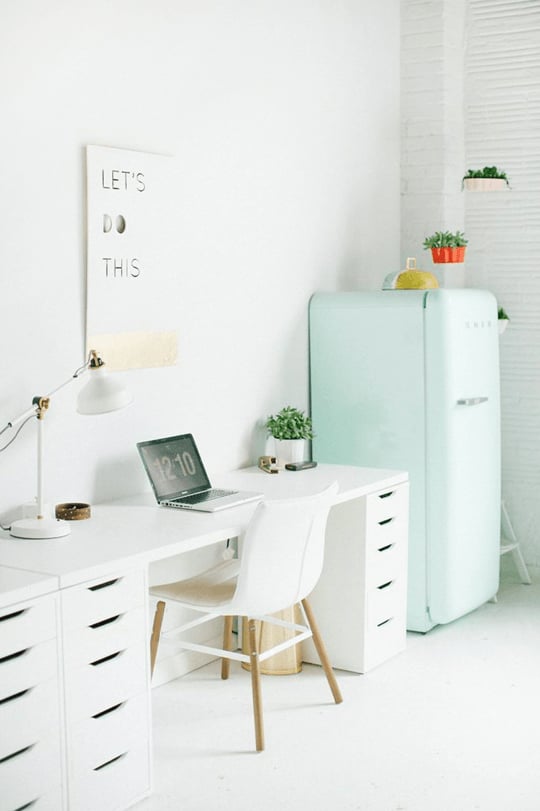 White Desk With Drawers