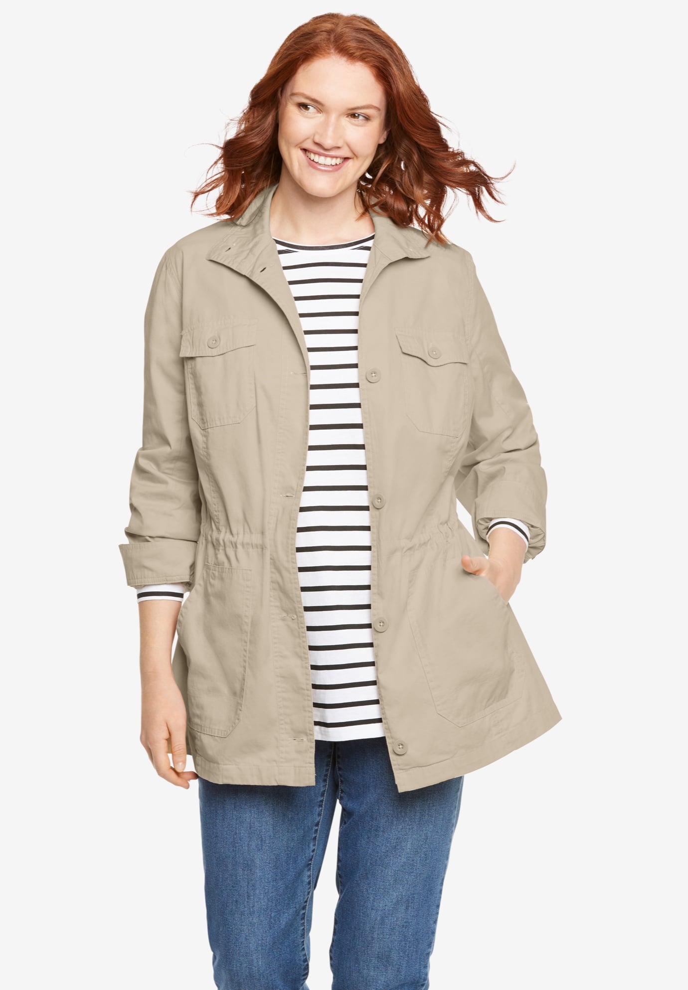 Woman Within Sport Twill Utility Jacket Kendall Jenner s 150 T