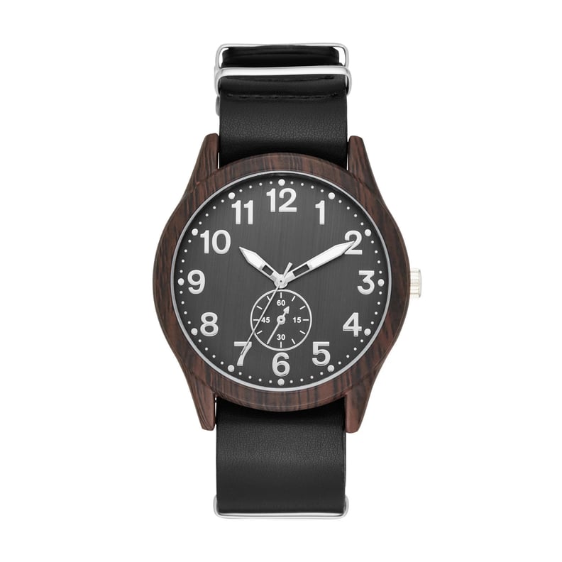 Men's Wood Finish Field Strap Watch