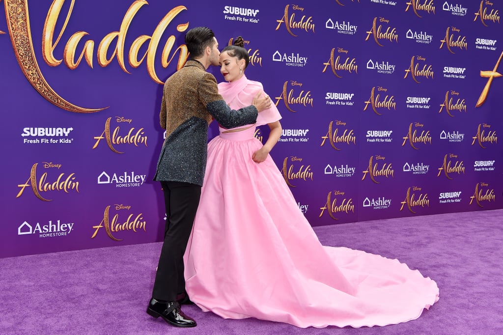 Mena Massoud and Naomi Scott at the Aladdin Premiere 2019