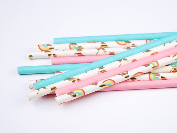 Unicorn Rainbow Straws