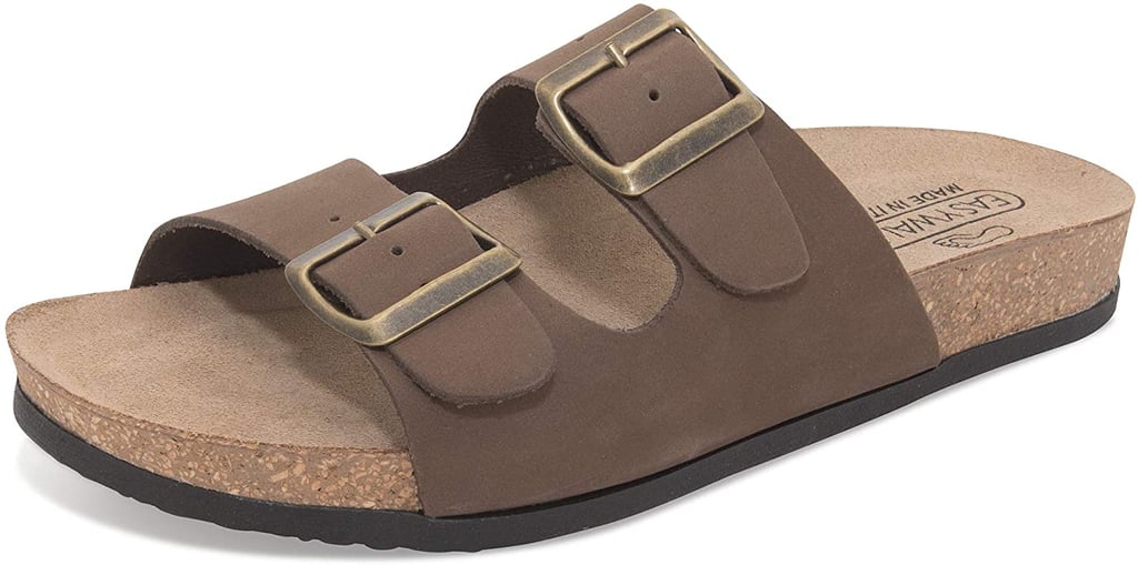 For At-Home Comfort: EasyWalk Leather 2-Strap Sandal