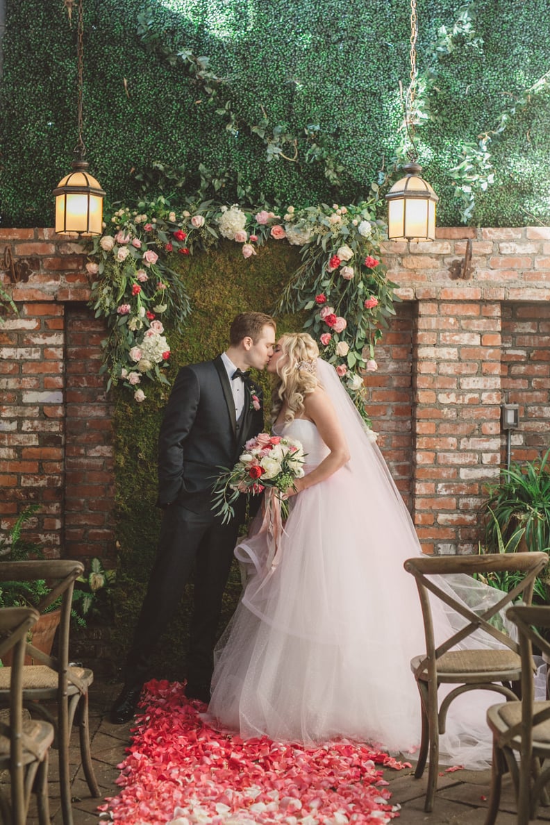 Say "I do" in front of a floral wreath . . .