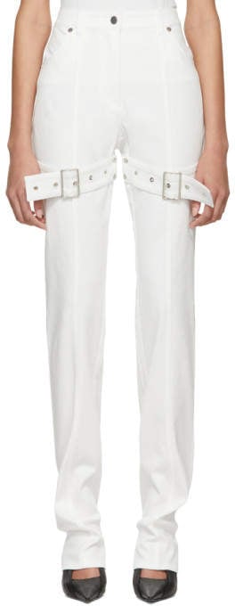 Kreist White Buckled High-Rise Jeans