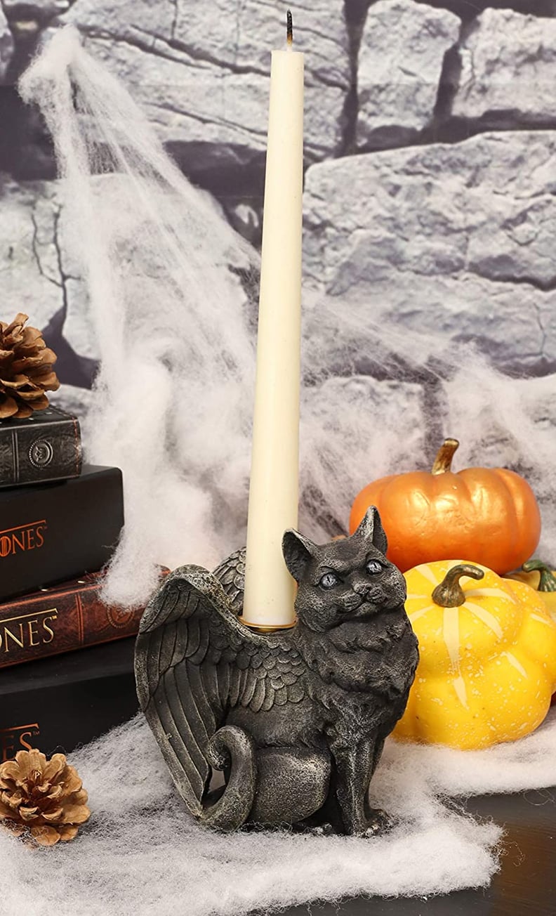 Cat Gargoyle Candle Holder Statue