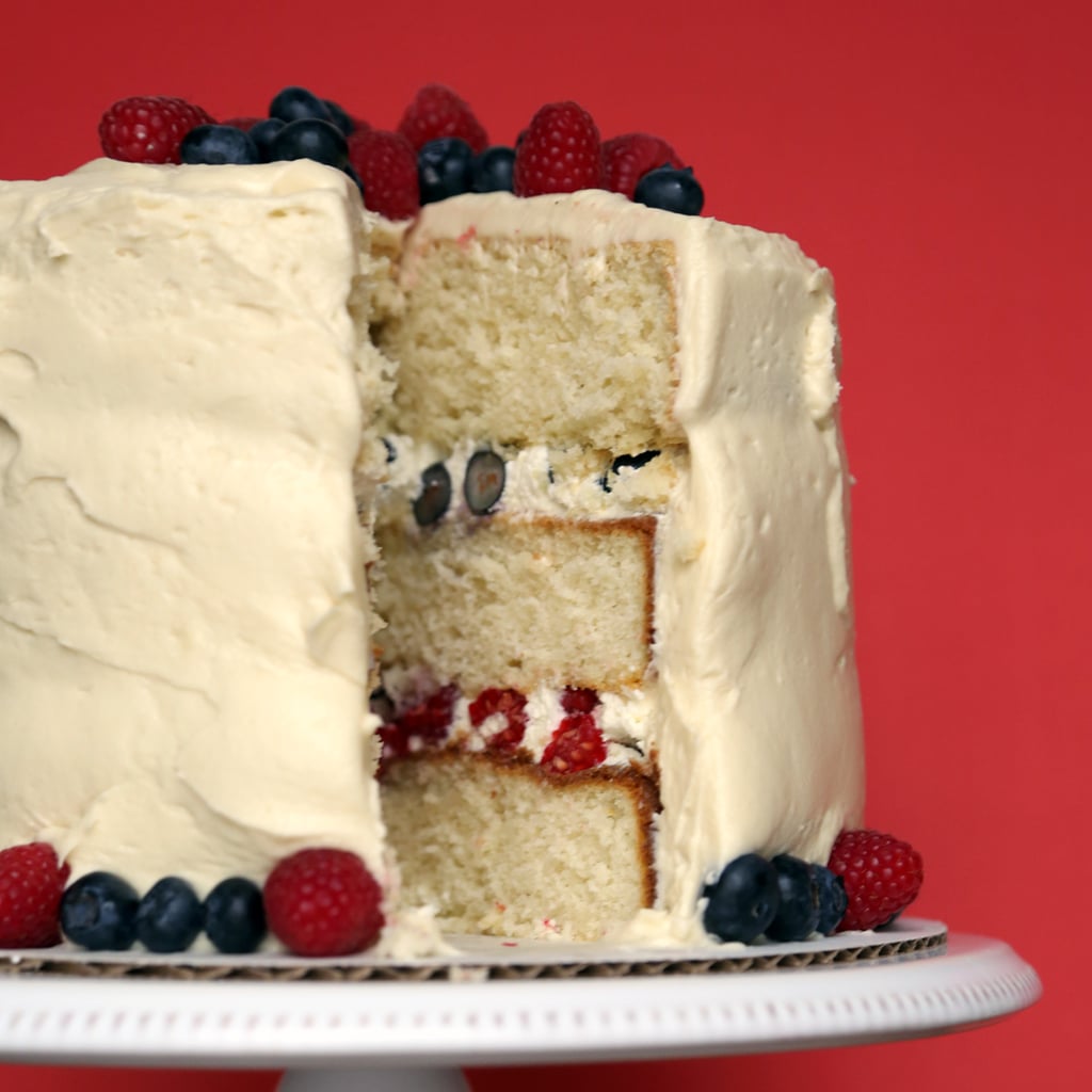 White Cake With Blueberries and Raspberries Berry Recipes POPSUGAR
