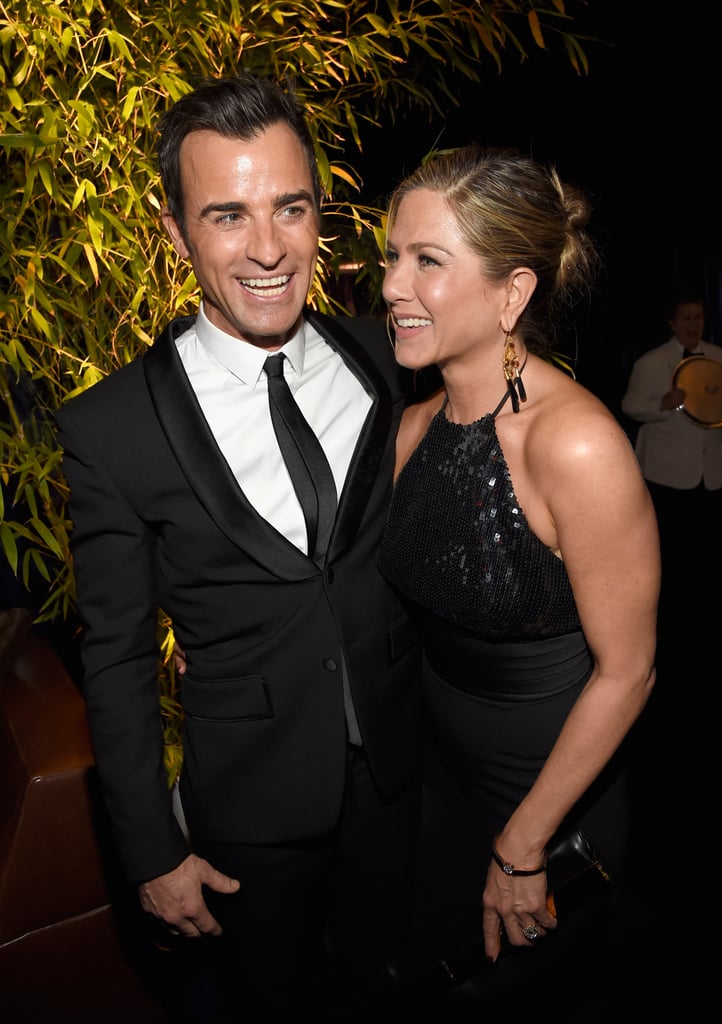Jennifer Aniston and Justin Theroux at Golden Globes 2015