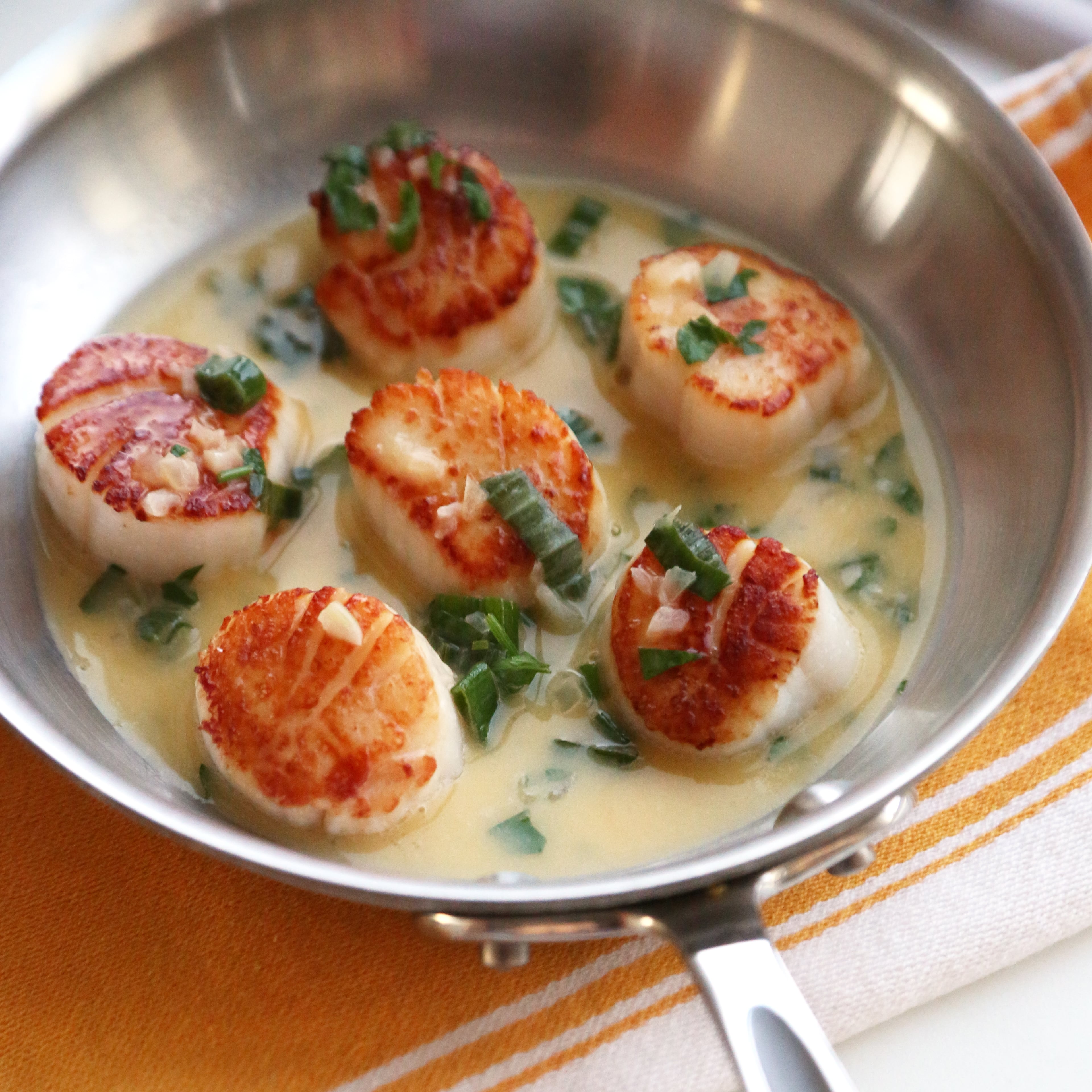 Seared Scallops in a White Wine Butter Sauce POPSUGAR Food